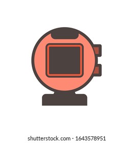 Sport camera and photography equipment vector icon design on white.
