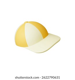 Design de boné 3D. Chapéu isolado, acessório esportivo. Elemento uniforme para gerente de restaurante fast food, promotor, entregador. Ícone de vetor de renderização realista