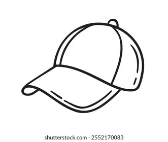 Esporte cap rabiscar ícone desenhado à mão. Símbolo de clipart da linha da extremidade do desenho do contorno. Ilustração vetorial