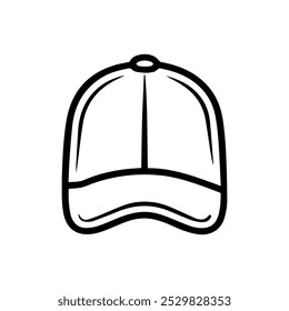 Sport cap icon or modern line symbol. Vector line art and icon design with bold outline. Black and white Pixel Perfect minimalistic symbol isolated white background. Silhouette simple thin sign