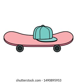sport cap youth accessory with skateboard