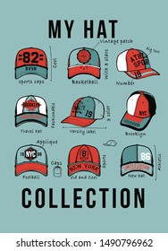 sport caps sketch illustration graphic