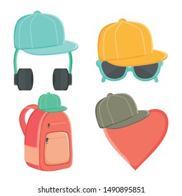 sport caps with youth culture accessories