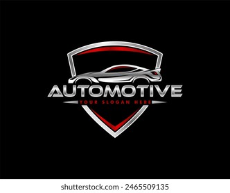 sport car automotive industry vector illustration logo silhouette template on black background for business brand identity