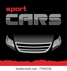 Sport car. Background for card. Vector