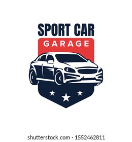 Sport car badge logo design vector illustration