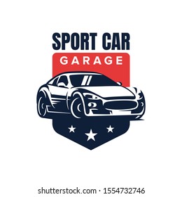 Sport Car Badge Logo Design Vector Illustration