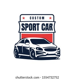Sport car badge logo design vector illustration