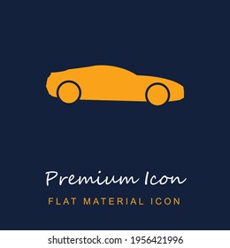 Sport Car Black Side Shape premium material ui ux isolated vector icon in navy blue and orange colors svg