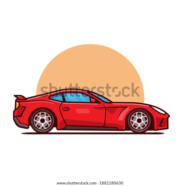 Sport\
Car Cartoon Vector Icon Illustration. Vehicle Transportation Icon\
Concept Isolated Premium Vector. Flat Cartoon\
Style