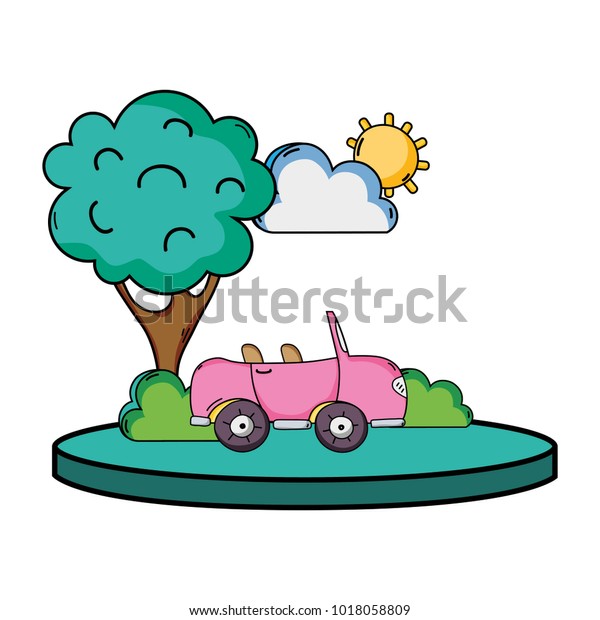 sport car in the city\
with tree and cloud