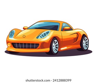 Sport car of colorful set. This eye-catching cartoon artwork with sleek design perfectly embodies the spirit of a fast and furious car. Vector illustration.