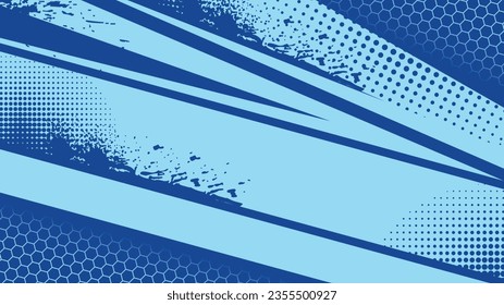 Sport car decal abstract geometric style. Wide Banner Blue Design Background