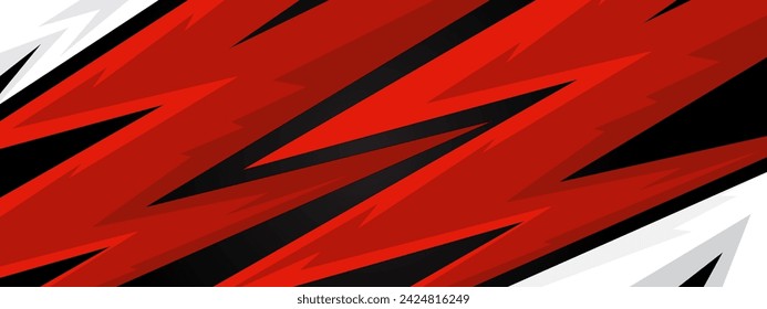 Sport car decal abstract geometric style. Geometric white red pattern vector illustration