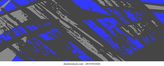 Sport car decal abstract geometric style. Wide Banner Blue Black Design Background	
