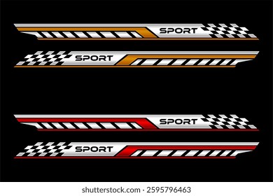 sport car decal stripes,cut stickers. car tuning stickers, speed racing stripes. isolated on black background