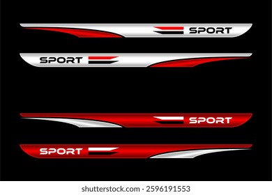 sport car decal stripes,cut stickers. car tuning stickers, speed racing stripes. isolated on black background