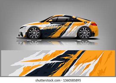 Sport Car decal wrap design vector. Graphic abstract stripe racing background kit designs for vehicle, race car, rally, adventure and livery. eps 10 ready  - Vector dekal