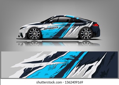 Sport Car decal wrap design vector. Graphic abstract stripe racing background kit designs for vehicle, race car, rally, adventure and livery. eps 10 ready  - Vector dekal