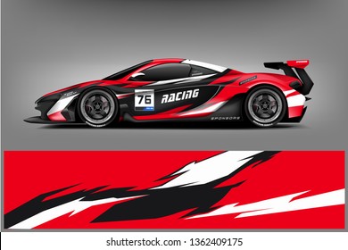 Sport Car decal wrap design vector. Graphic abstract stripe racing background kit designs for vehicle, race car, rally, adventure and livery. eps 10 ready  - Vector