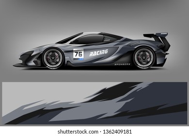 Sport Car decal wrap design vector. Graphic abstract stripe racing background kit designs for vehicle, race car, rally, adventure and livery. eps 10 ready  - Vector