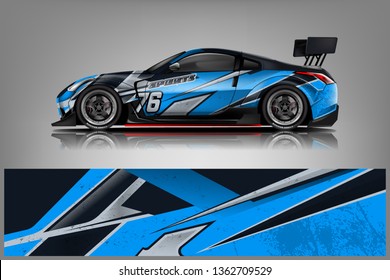 Sport Car decal wrap design vector. Graphic abstract stripe racing background kit designs for vehicle, race car, rally, adventure and livery - Vector dekal