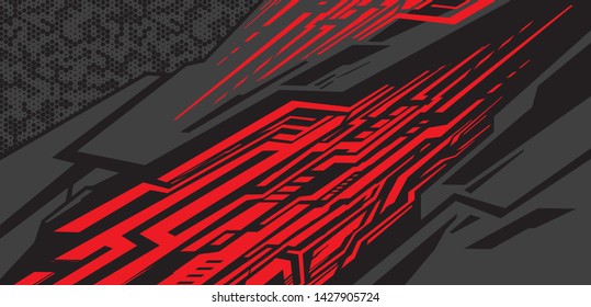 Sport Car decal wrap design vector. Graphic abstract stripe racing background kit designs for vehicle, race car, rally, adventure and livery