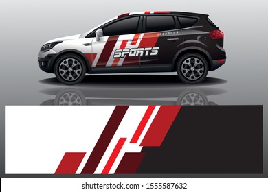 Sport Car decal wrap design vector. Graphic abstract stripe racing background kit designs for vehicle, race car, rally, adventure and livery - Vector eps 10