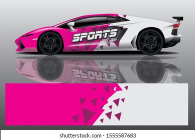 Sport Car decal wrap design vector. Graphic abstract stripe racing background kit designs for vehicle, race car, rally, adventure and livery - Vector eps 10