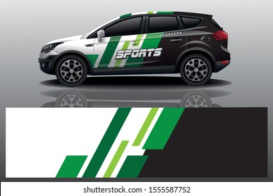 Sport Car decal wrap design vector. Graphic abstract stripe racing background kit designs for vehicle, race car, rally, adventure and livery - Vector eps 10