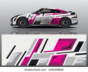 sport car decal wrap design vector
