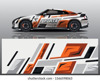 sport car decal wrap design vector