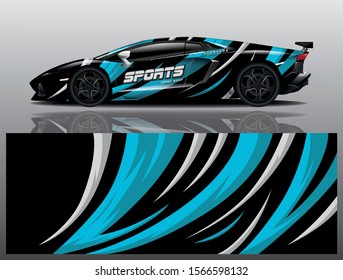 sport car decal wrap design vector