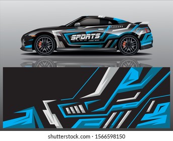 sport car decal wrap design vector