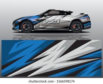 sport car decal wrap design vector