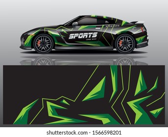 sport car decal wrap design vector