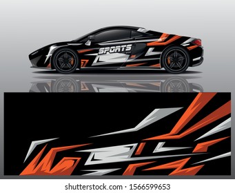 sport car decal wrap design vector
