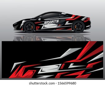 sport car decal wrap design vector