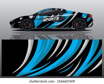 sport car decal wrap design vector