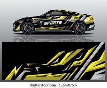 sport car decal wrap design vector