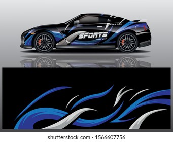 sport car decal wrap design vector