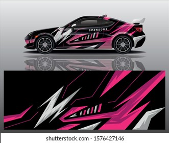 sport car decal wrap design vector