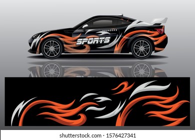 sport car decal wrap design vector