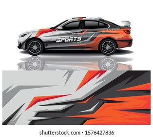 sport car decal wrap design vector