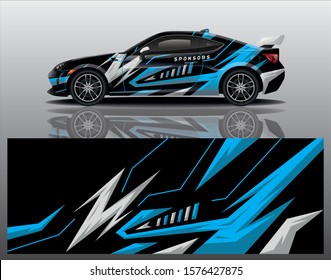 sport car decal wrap design vector