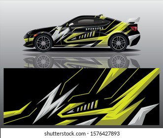 sport car decal wrap design vector