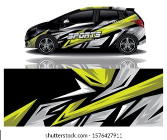 sport car decal wrap design vector