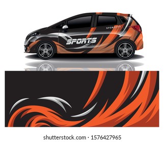 sport car decal wrap design vector
