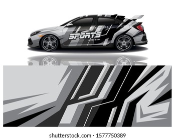 sport car decal wrap design vector