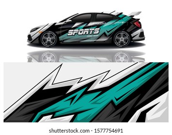sport car decal wrap design vector